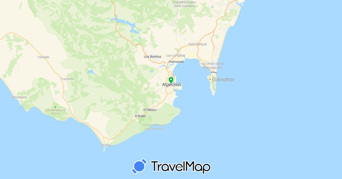TravelMap itinerary: bus in Spain (Europe)